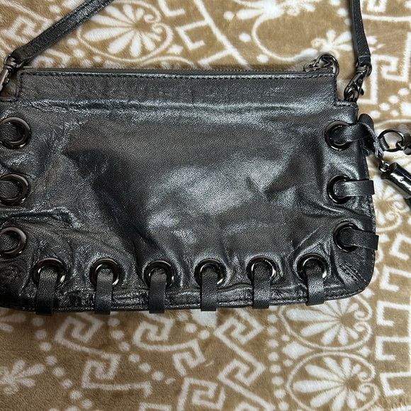 Micheal Kors Grey Metallic Wristlet- Bag - Picture 4 of 10